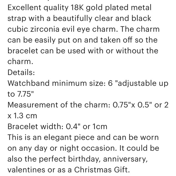 Gold Evil Eye Bracelet - Picture 8 of 8